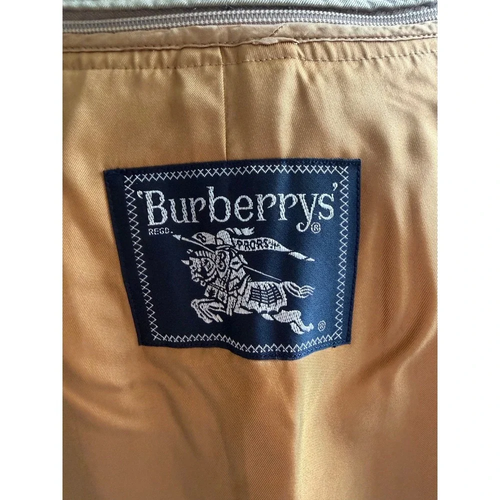 Vintage Burberry Unisex Khaki Single Breasted Trench Coat w/ Removable Lining XL - Picture 10 of 15